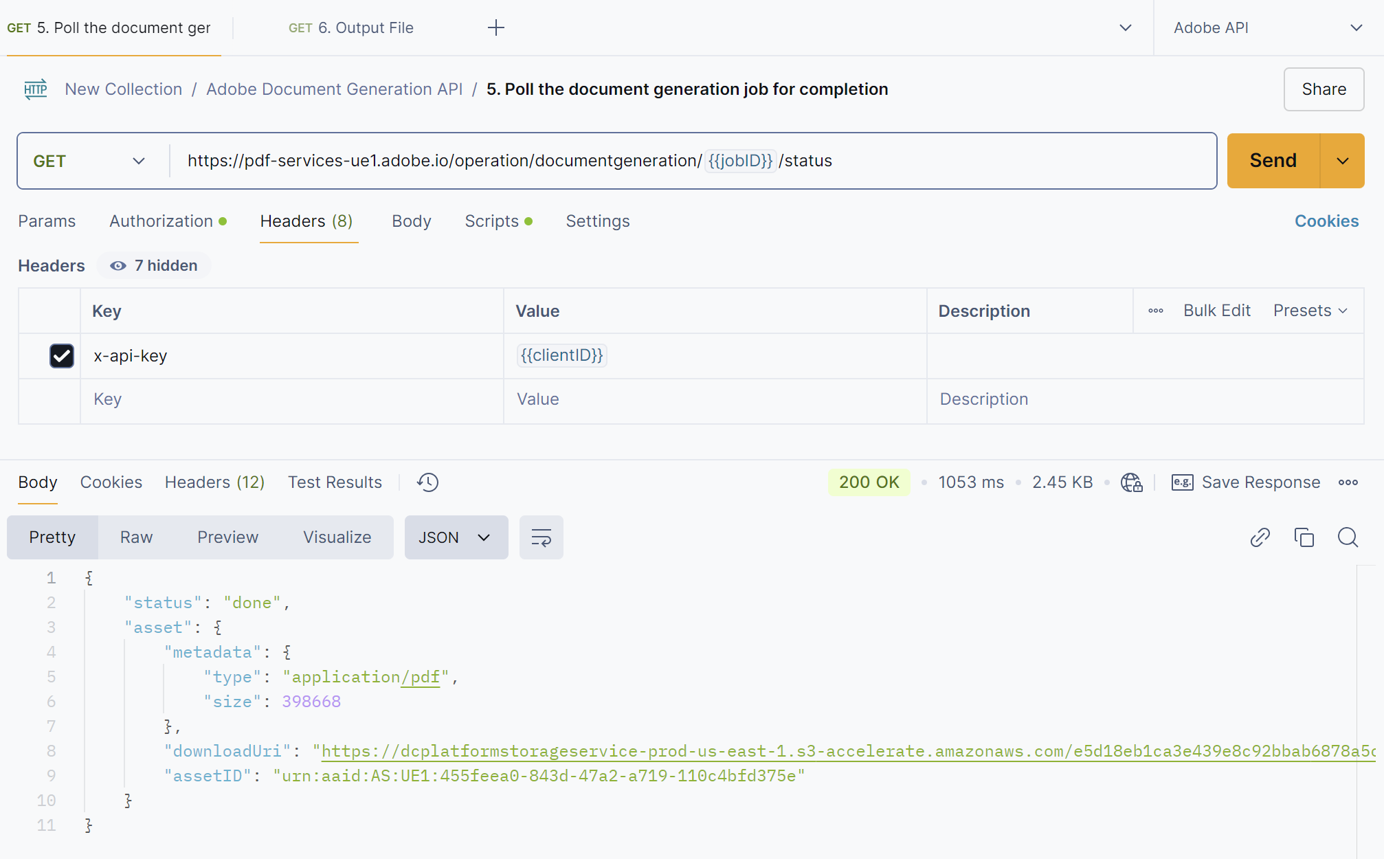 Check File Generation Status Example
